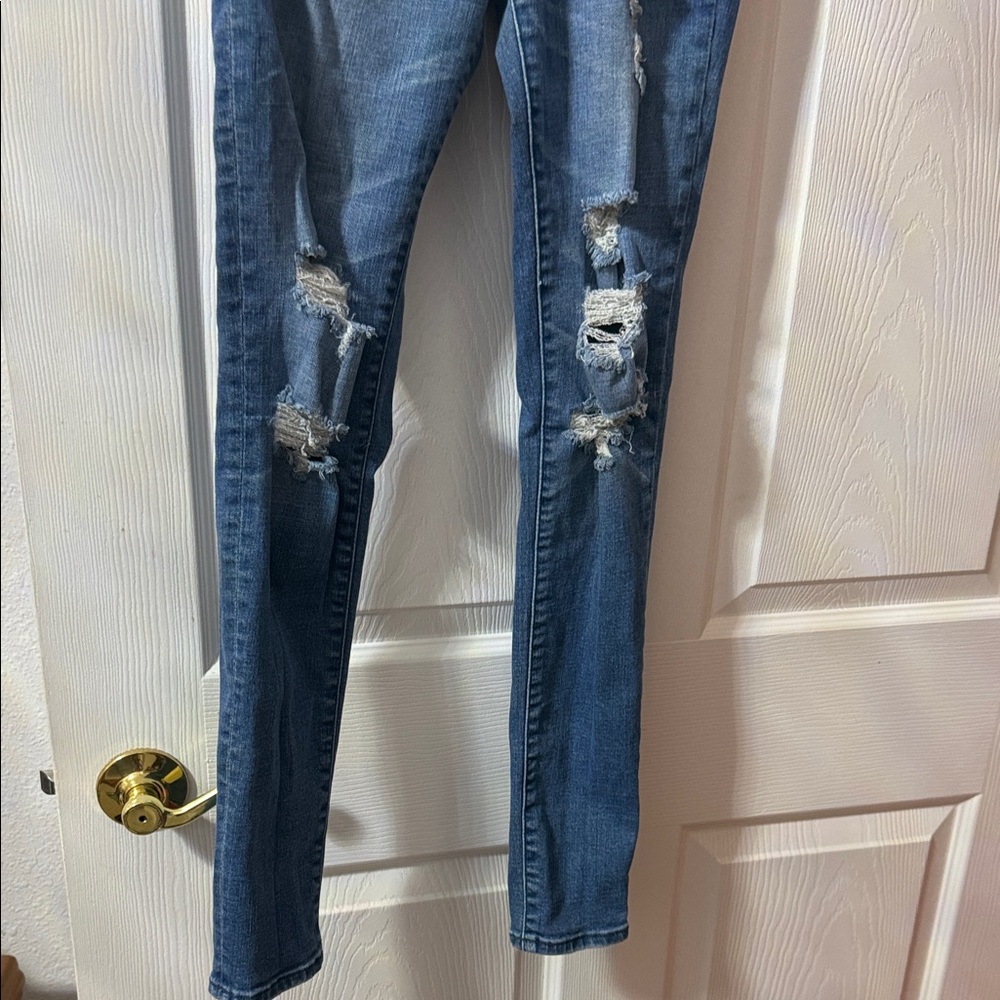 Abercrombie & Fitch Ripped Skinny Jeans in Blue
